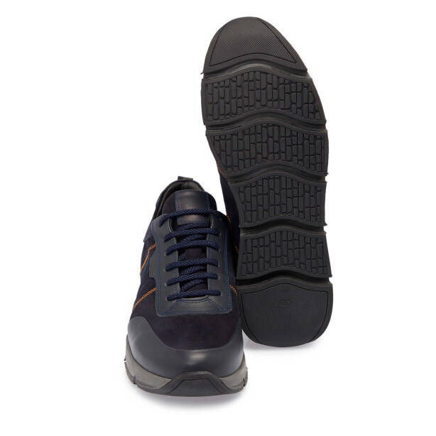 Lacivert Nubuk Deri Erkek Sneaker - E25S1AY57510-C39 - 4