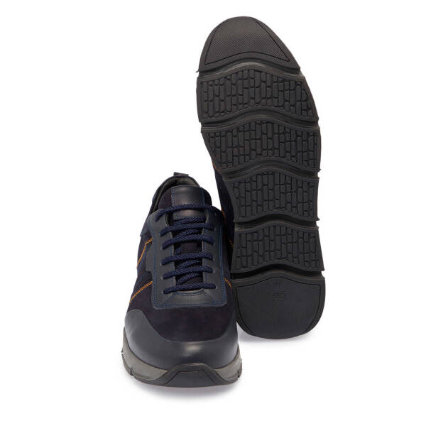 Lacivert Nubuk Deri Erkek Sneaker - E25S1AY57510-C39 - 4