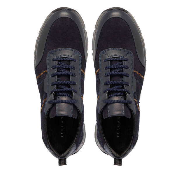 Lacivert Nubuk Deri Erkek Sneaker - E25S1AY57510-C39 - 5