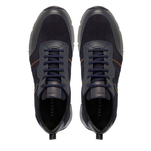 Lacivert Nubuk Deri Erkek Sneaker - E25S1AY57510-C39 - 5