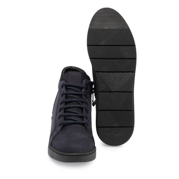 Lacivert Nubuk Deri Kadın Casual Bot - K24K1BT67633-C39 - 4