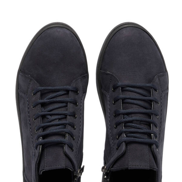 Lacivert Nubuk Deri Kadın Casual Bot - K24K1BT67633-C39 - 5