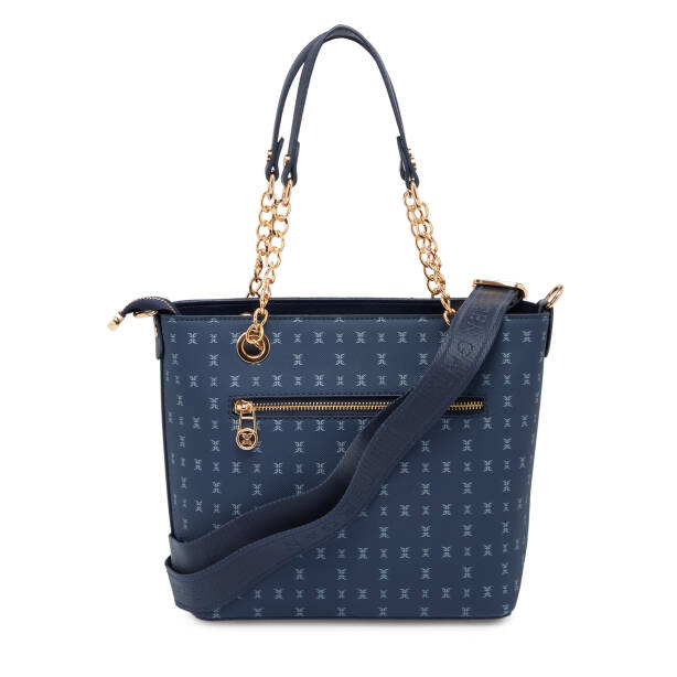 Lacivert Print Kadın Omuz Çantası - S1WPR0000801-T1F - Tergan