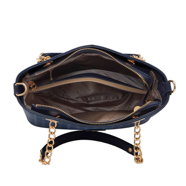 Lacivert Print Kadın Omuz Çantası - S1WPR0000801-T1F - Tergan