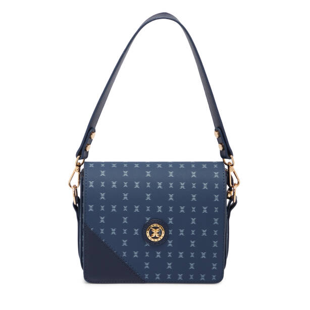 Lacivert Print Kadın Omuz Çantası - S1WPR0000807-T1F 