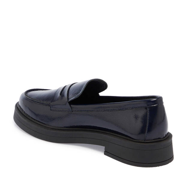 Lacivert Rugan Deri Kadın Loafer - K24S1AY67617-C16 - Tergan