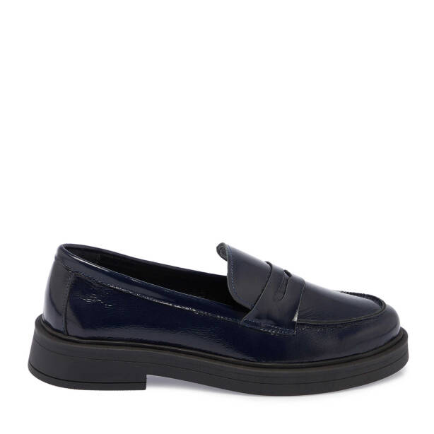 Lacivert Rugan Deri Kadın Loafer - K24S1AY67617-C16 - Tergan