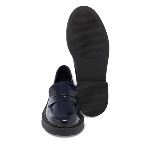 Lacivert Rugan Deri Kadın Loafer - K24S1AY67617-C16 - Tergan