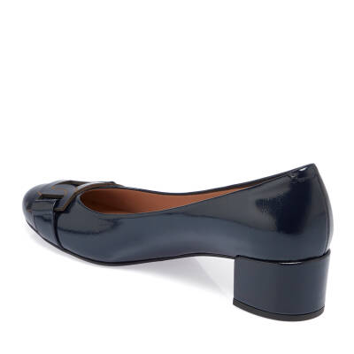  Lacivert Rugan Deri Kadın Topuklu Ayakkabı - K24I1AY67172-C16 - 2