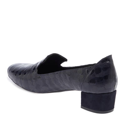  Lacivert Rugan Deri Kadın Topuklu Ayakkabı - K24I1AY67476-C0B - 2
