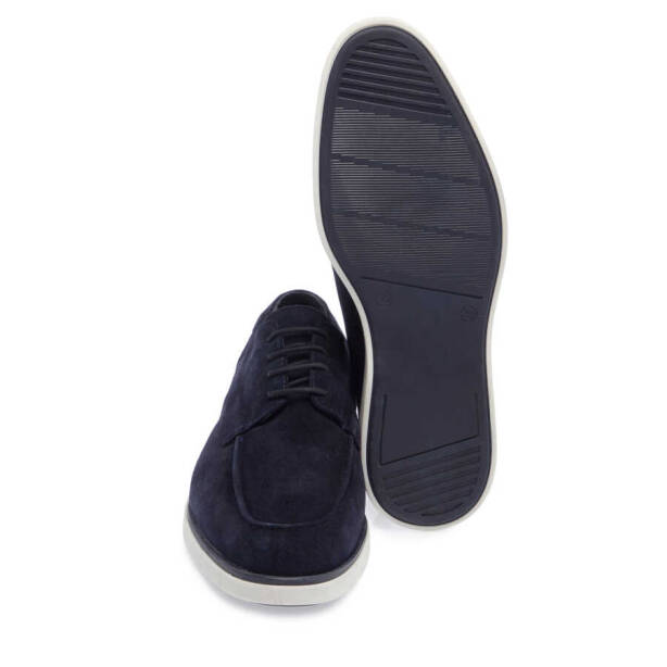 Lacivert Süet Deri Erkek Casual Ayakkabı - E24I1AY56750-D44 - 4