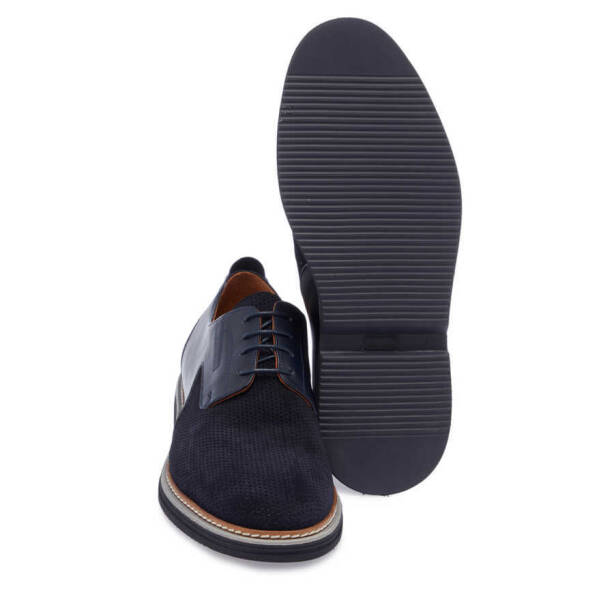 Lacivert Süet Deri Erkek Casual Ayakkabı - E24I1AY56763-D44 - 4