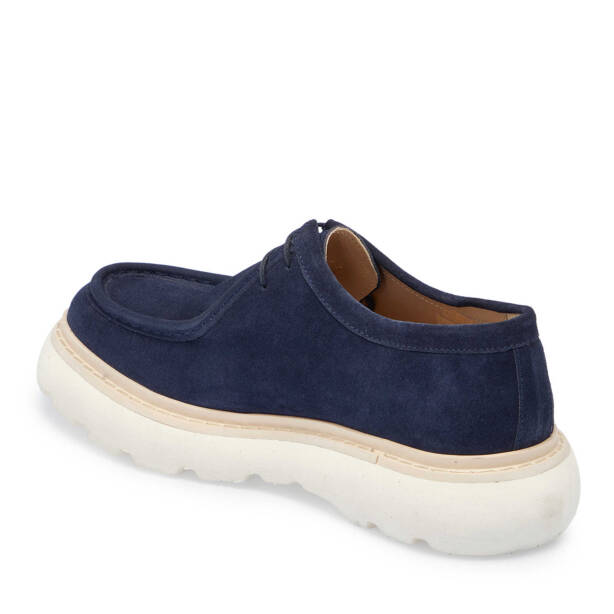 Lacivert Hakiki Süet Deri Erkek Casual Ayakkabı - E25I1AY57236-D44 - 2