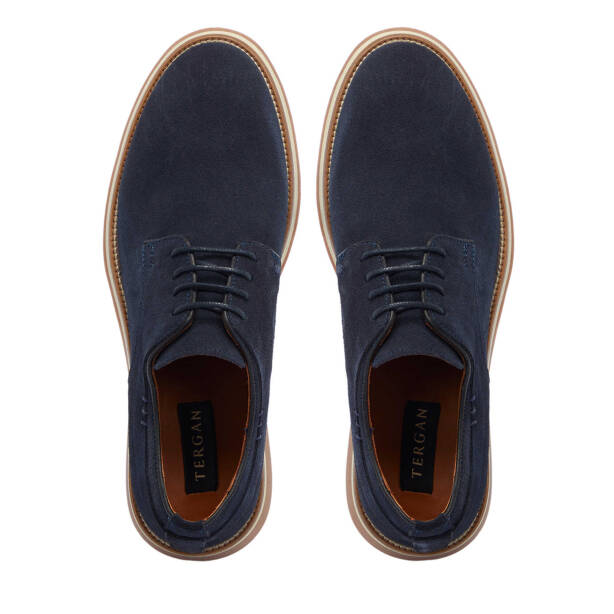 Lacivert Hakiki Süet Deri Erkek Casual Ayakkabı - E25I1AY57307-D44 - 5