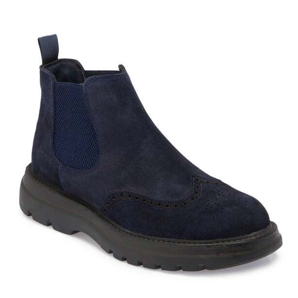 Lacivert Süet Deri Erkek Casual Bot - E24K1BT56928-D44 