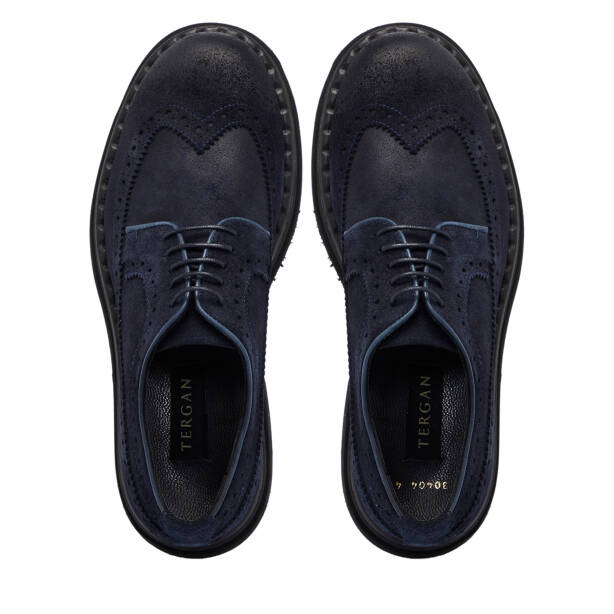 Lacivert Süet Deri Erkek Klasik Ayakkabı - E25S1AY57492-D44 - 5