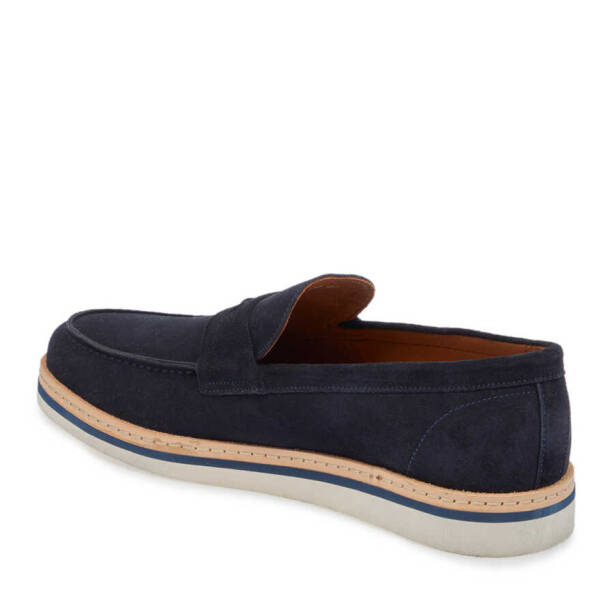 Lacivert Süet Deri Erkek Loafer - E24I1AY56643-D44 - 2