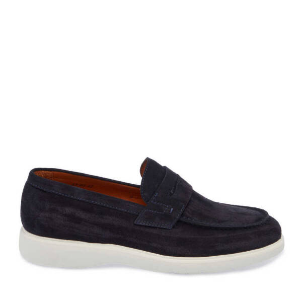 Lacivert Süet Deri Erkek Loafer - E24I1AY56785-D44 - 3