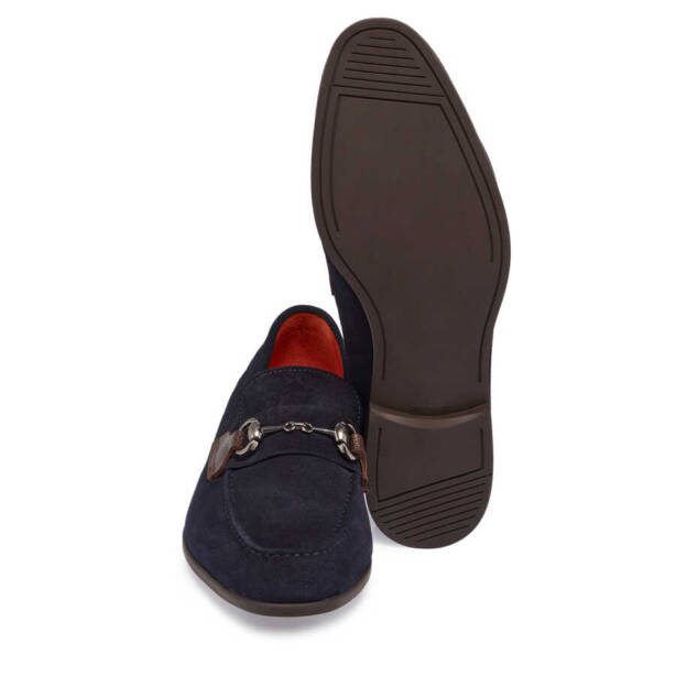 Lacivert Süet Deri Erkek Loafer - E24I1AY56787-D44 - 4