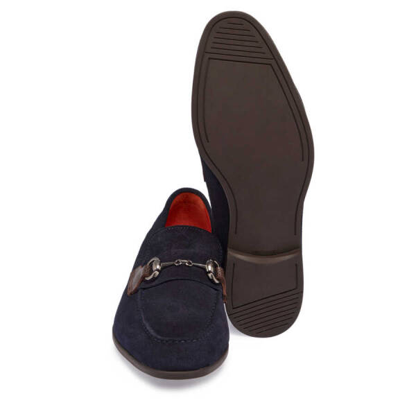 Lacivert Süet Deri Erkek Loafer - E24I1AY56787-D44 - 4