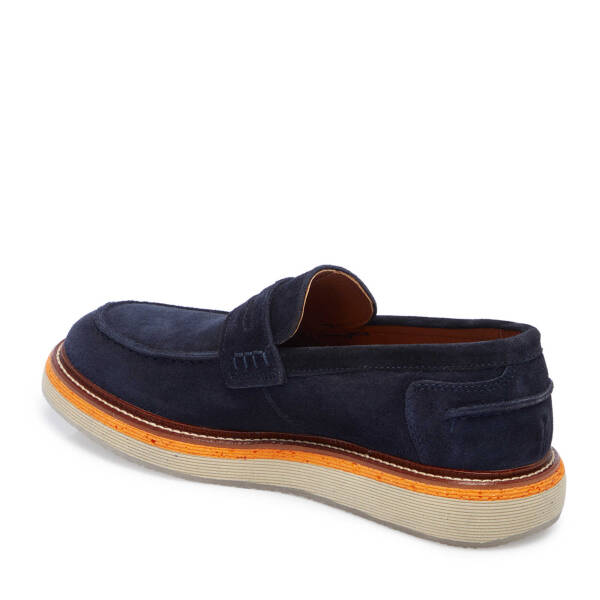 Lacivert Süet Deri Erkek Loafer - E25I1AY57192-D44 - 2