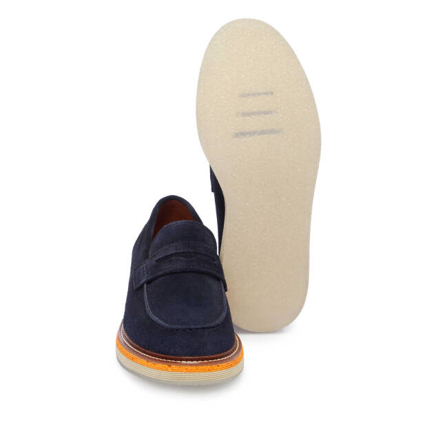 Lacivert Süet Deri Erkek Loafer - E25I1AY57192-D44 - 4