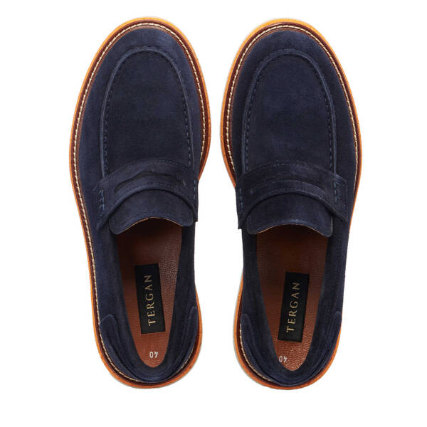 Lacivert Süet Deri Erkek Loafer - E25I1AY57192-D44 - 5