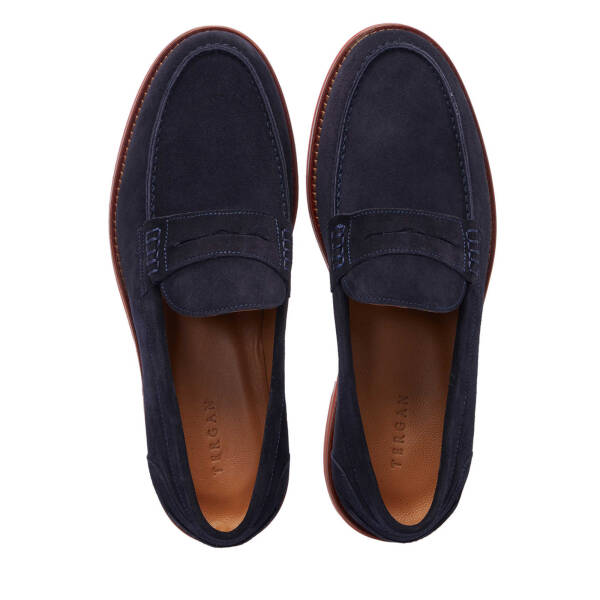 Lacivert Hakiki Süet Deri Erkek Loafer - E25I1AY57208-D44 - 5