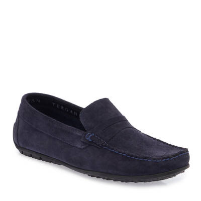 Lacivert Süet Deri Erkek Loafer - E25I1AY57298-D44 