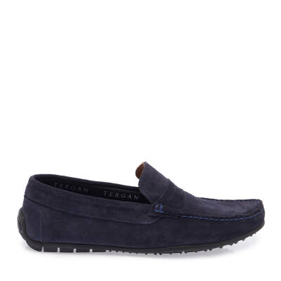 Lacivert Süet Deri Erkek Loafer - E25I1AY57298-D44 - 3
