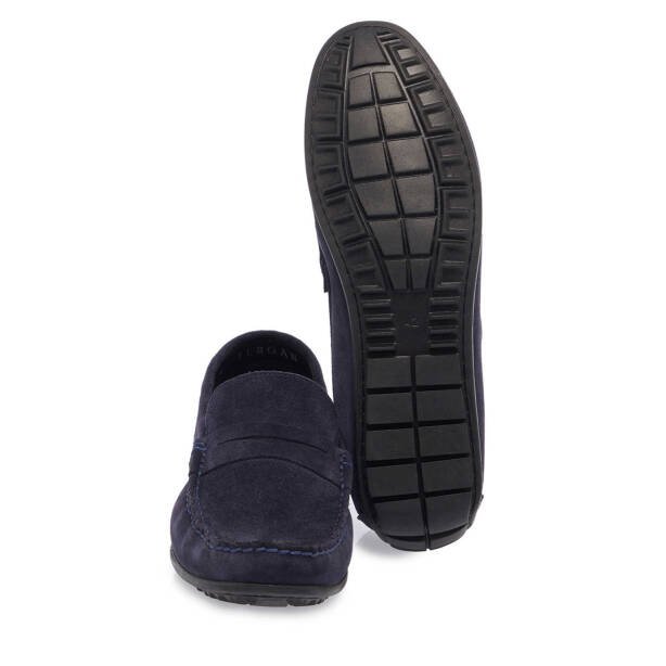 Lacivert Hakiki Süet Deri Erkek Loafer - E25I1AY57298-D44 - 4