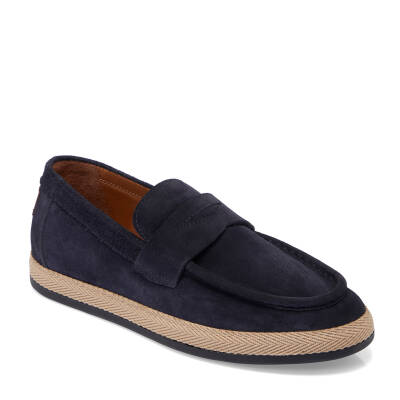 Lacivert Süet Deri Erkek Loafer - E25I1AY57330-D44 - 1