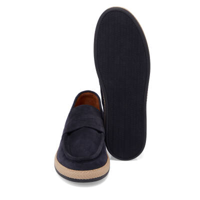 Lacivert Süet Deri Erkek Loafer - E25I1AY57330-D44 - 4