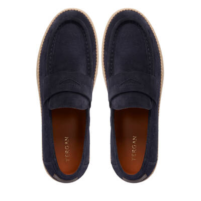 Lacivert Süet Deri Erkek Loafer - E25I1AY57330-D44 - 5