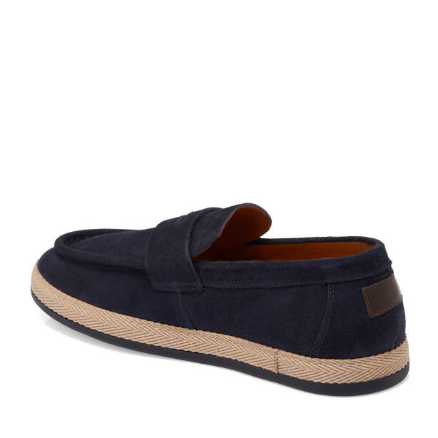 Lacivert Hakiki Süet Deri Erkek Loafer - E25I1AY57330-D44 - 3