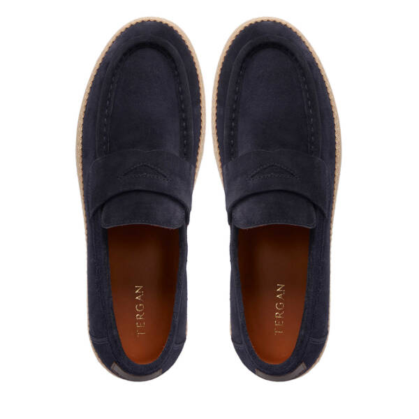 Lacivert Hakiki Süet Deri Erkek Loafer - E25I1AY57330-D44 - 5