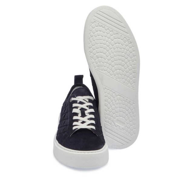 Lacivert Süet Deri Erkek Sneaker - E24I1AY56702-D44 - 4