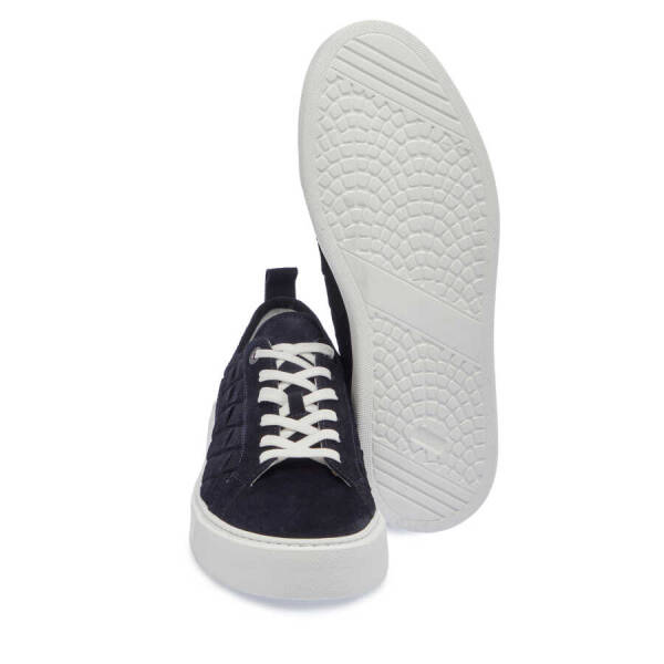 Lacivert Süet Deri Erkek Sneaker - E24I1AY56702-D44 - 4