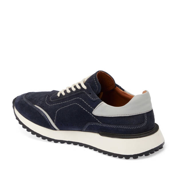Lacivert Süet Deri Erkek Sneaker - E24I1AY56709-D44 - 2