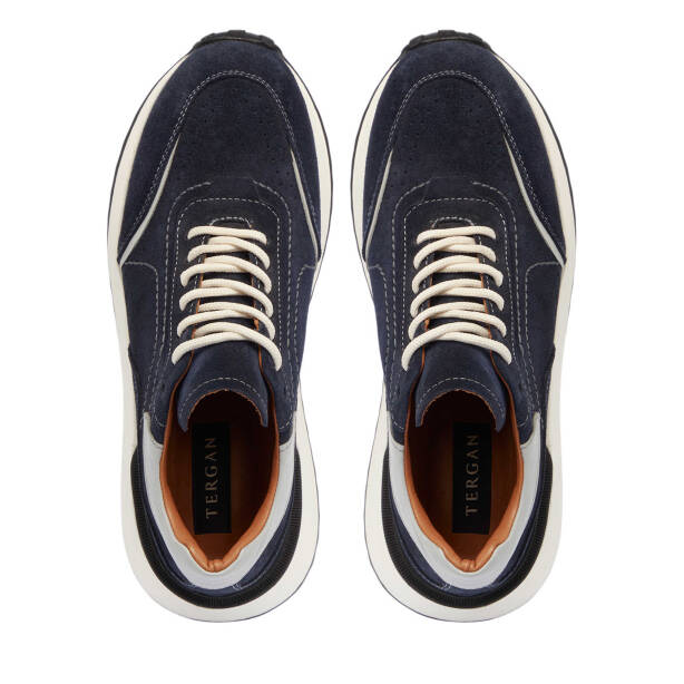 Lacivert Süet Deri Erkek Sneaker - E24I1AY56709-D44 - 5