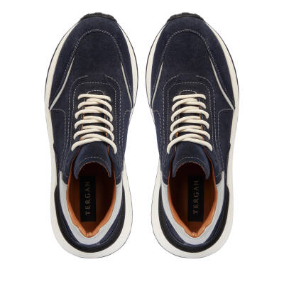 Lacivert Süet Deri Erkek Sneaker - E24I1AY56709-D44 - 5
