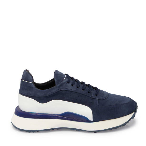 Lacivert Süet Deri Erkek Sneaker - E24I1AY56713-D44 - 3