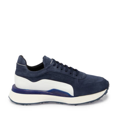 Lacivert Süet Deri Erkek Sneaker - E24I1AY56713-D44 - 3