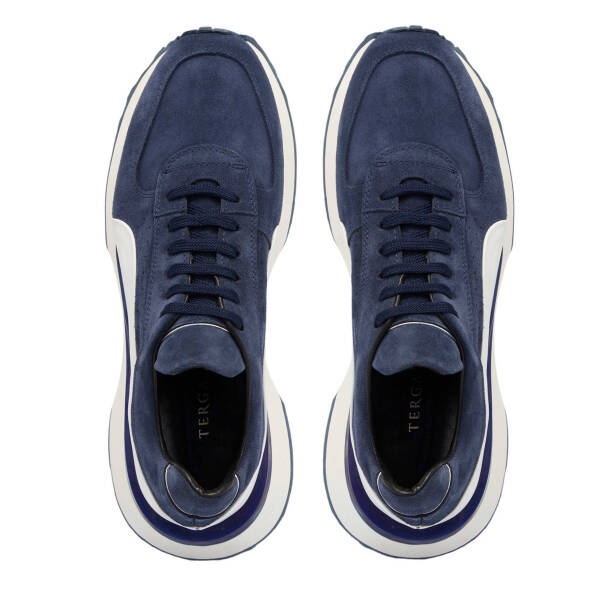 Lacivert Süet Deri Erkek Sneaker - E24I1AY56713-D44 - 5