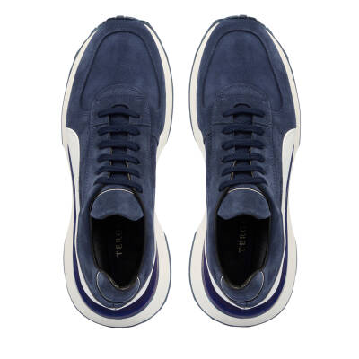 Lacivert Süet Deri Erkek Sneaker - E24I1AY56713-D44 - 5