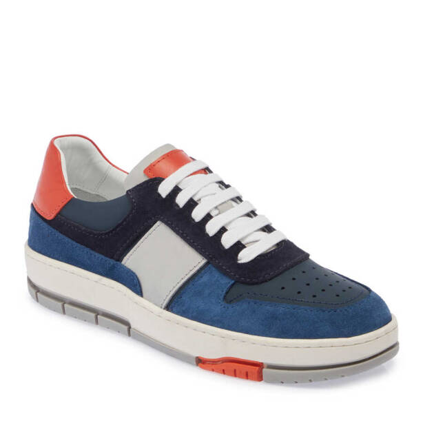 Lacivert Hakiki Süet Deri Erkek Sneaker - E24I1AY56731-D44 - 2