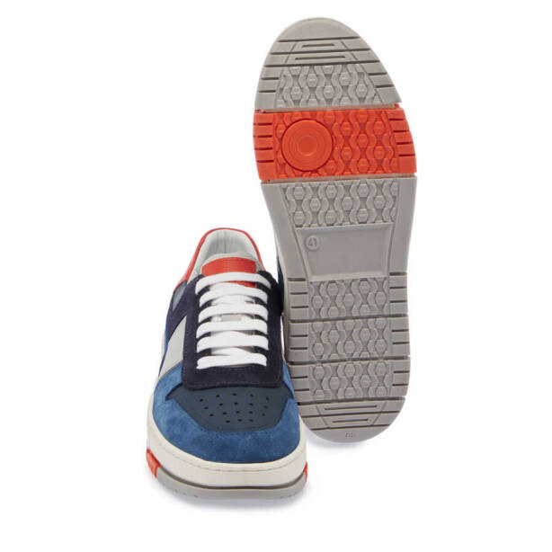 Lacivert Hakiki Süet Deri Erkek Sneaker - E24I1AY56731-D44 - 4