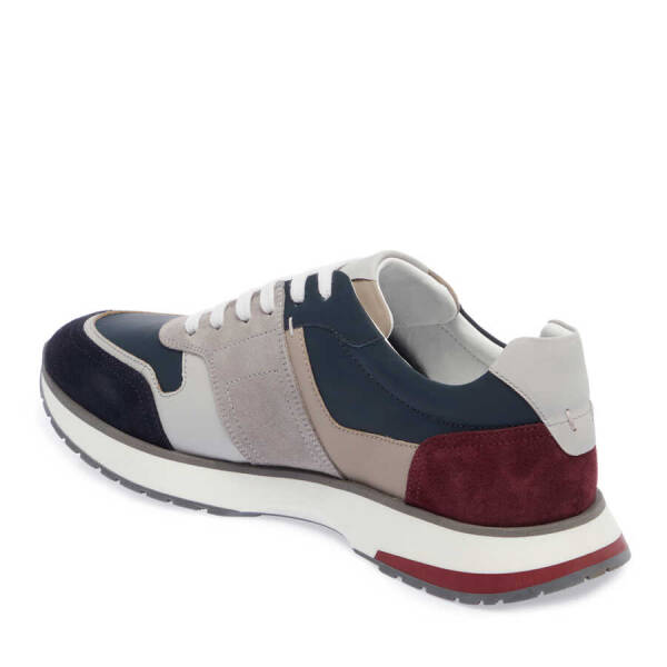 Lacivert Hakiki Süet Deri Erkek Sneaker - E24I1AY56735-D44 - 4