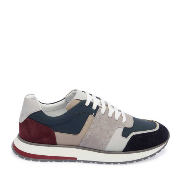 Lacivert Hakiki Süet Deri Erkek Sneaker - E24I1AY56735-D44 - 2