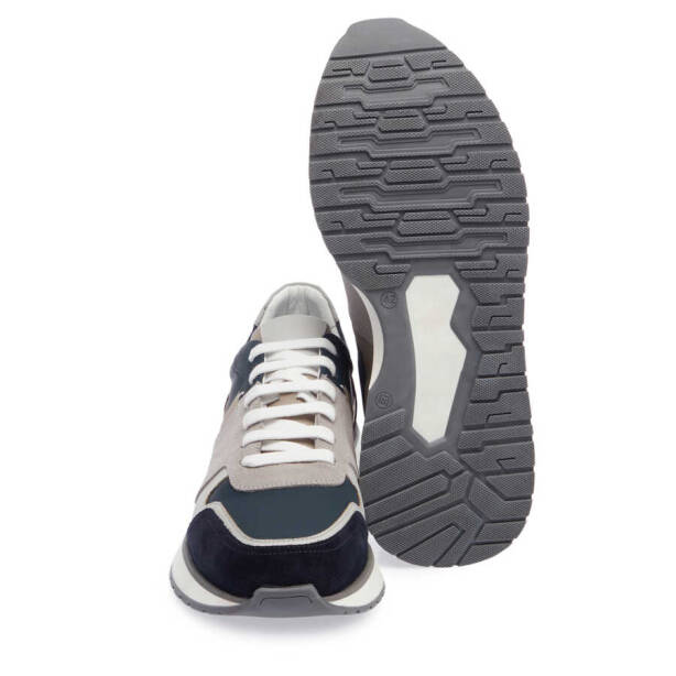 Lacivert Hakiki Süet Deri Erkek Sneaker - E24I1AY56735-D44 - 5